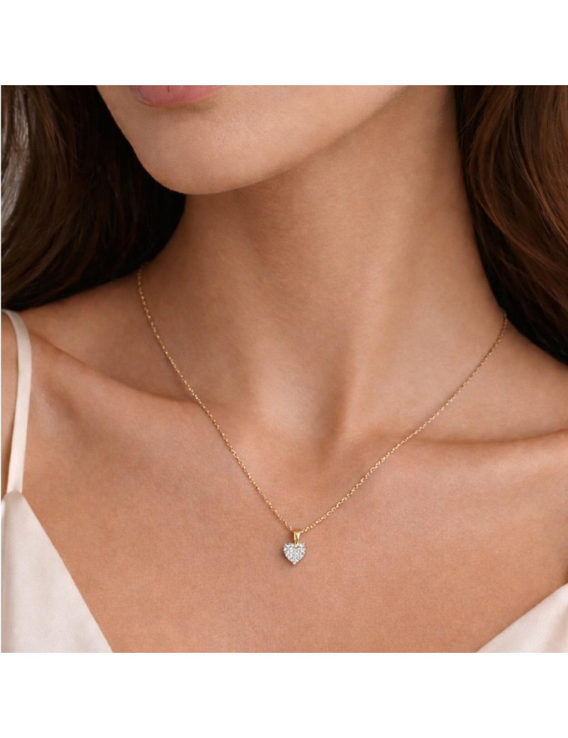 Collana con Ciondolo a Cuore in Cristallo