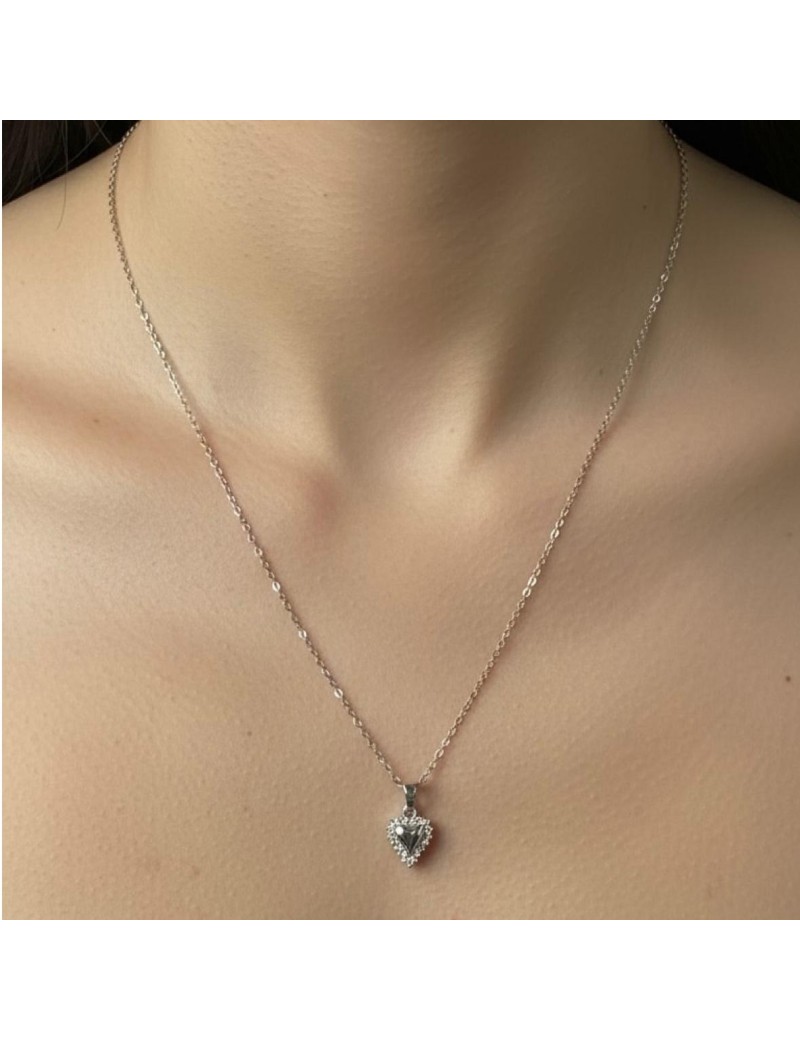 Collana con Ciondolo a Cuore con Strass
